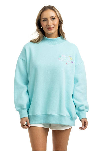 Make Heaven Crowded Wholesale Mockneck Pullover: Light Blue / M