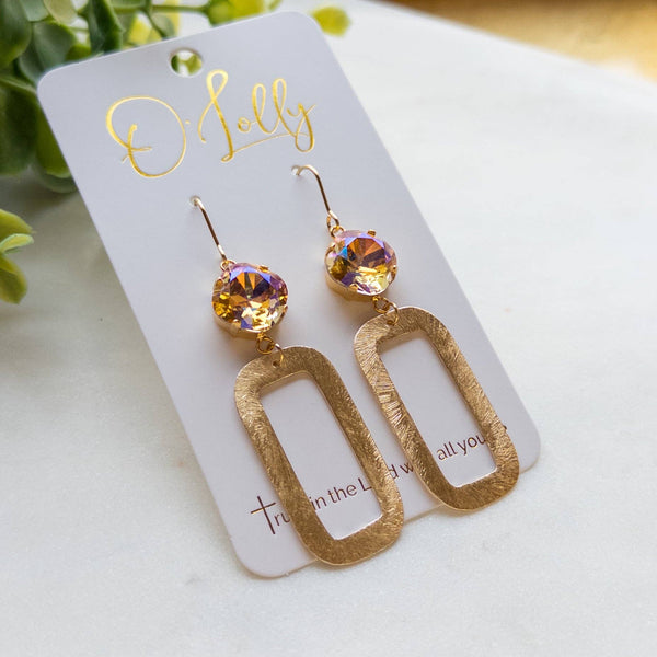 Open Rectangle Dangle w/Ember Stone “Ember”