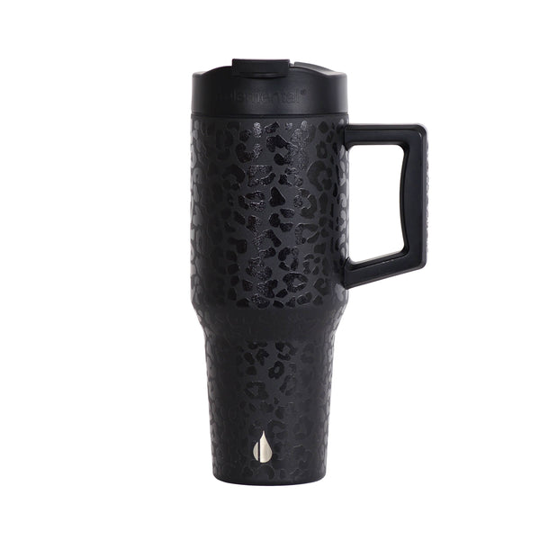 Commuter Insulated Sip/Straw Tumbler 32oz - Black Leopard