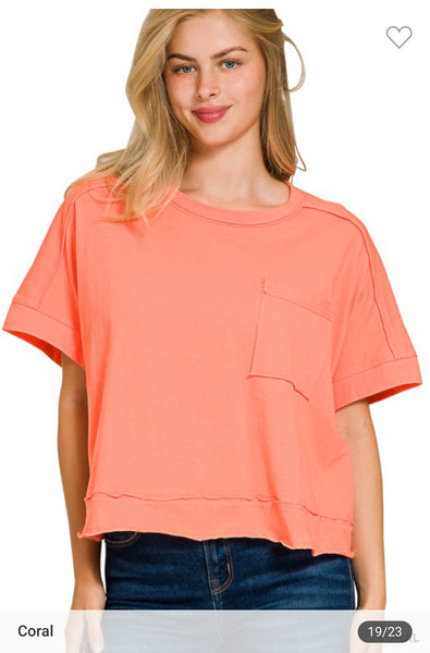 Oversized cropped box tee