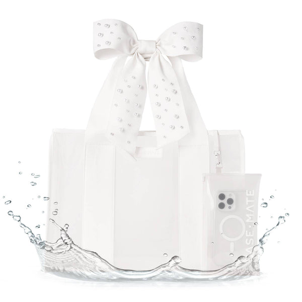 Case-Mate Ivory Pearl Bow Jelly Tote Bag