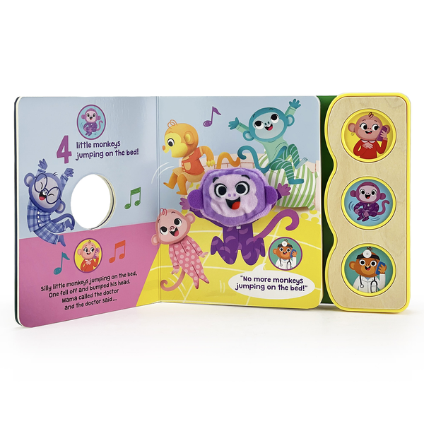 Five Little Monkeys 3-Button Sound with Puppet Board Book