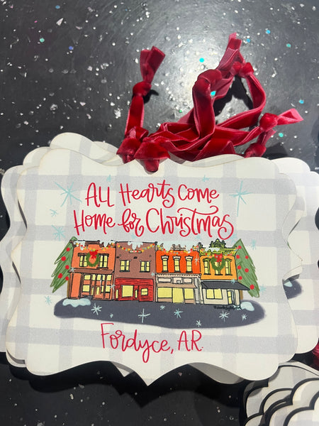 All Hearts Come Home for Christmas *Custom Town Name* Orname