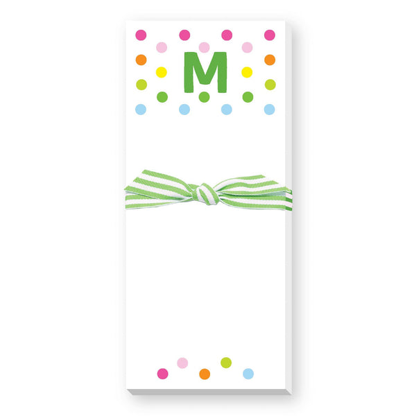 Confetti Initial Skinnie Notepad: PINK / B