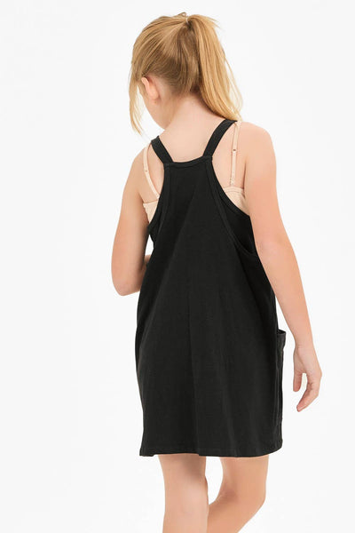 Relaxed Tank Dress with Built-In Romper Lining: Blue Aqua
