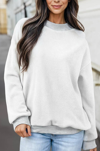 Reversible Oversized Mock Neck Sweatshirt | light grey