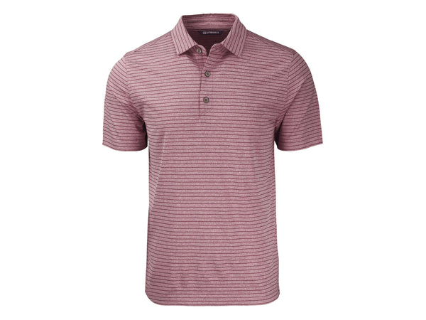Cutter & Buck Forge Eco Heather Stripe Recycled Mens Polo: College Purple Heather