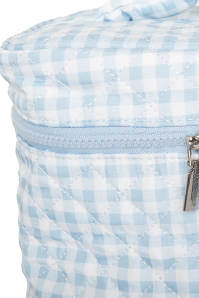Light Blue Plaid Make Up Bag: Light Blue