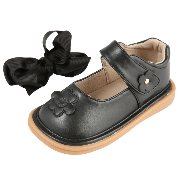 Ready Set Bow Mary Jane - Girls Toddler Squeaky Shoes: Black