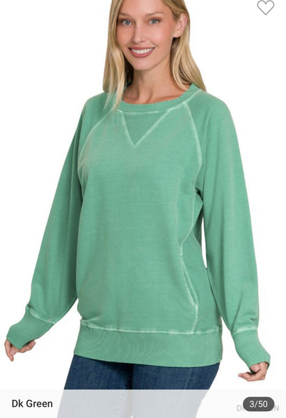 Pigment dyed French terry with pocket