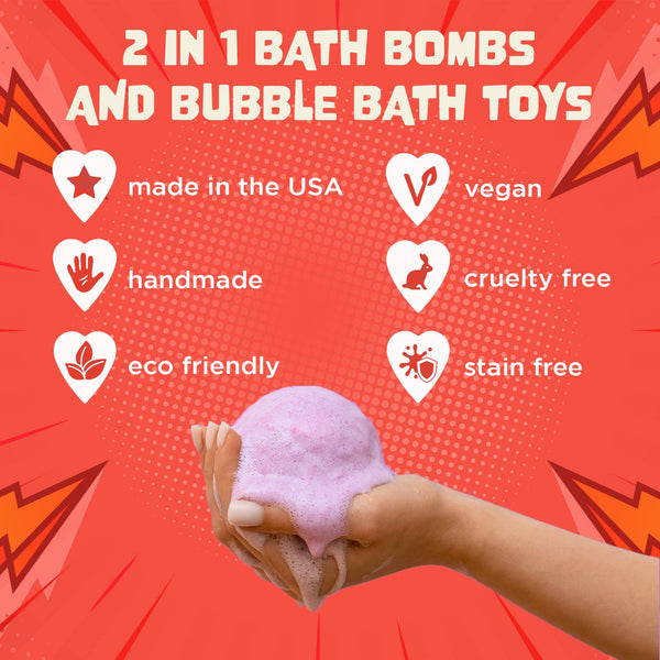 Superhero Kids Bath Bombs with Toys SINGLE BATH BOMB