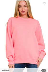 Fleece round neck sweatshirt