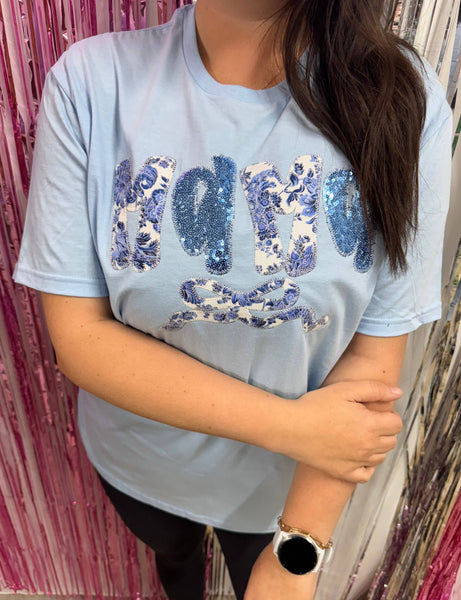 Mama Chinoiserie Bow Mother's Day short Sleeve: