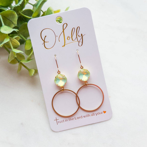 Multicolored Bright Stones w/Lightweight Gold Plated Hoop “Candy”: Pink