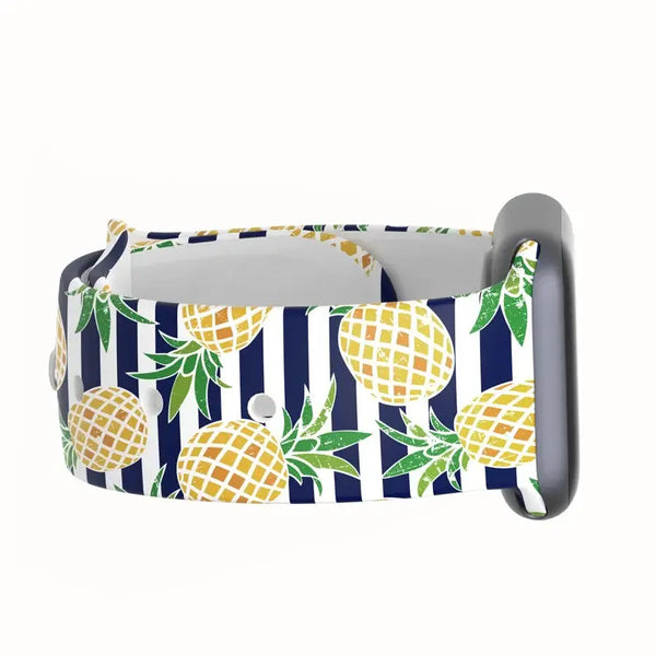 Printed Apple Watch Silicone Band Flowers Pineapple Turtles: Flamingo / 38/40/41mm