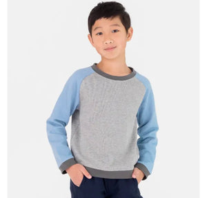 Slate color block knit sweatshirt