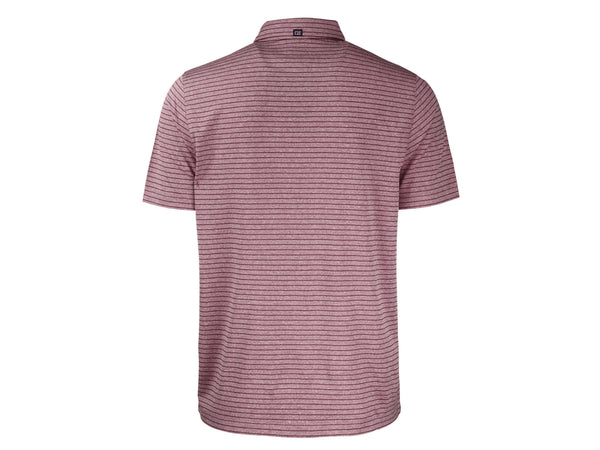 Cutter & Buck Forge Eco Heather Stripe Recycled Mens Polo: College Purple Heather