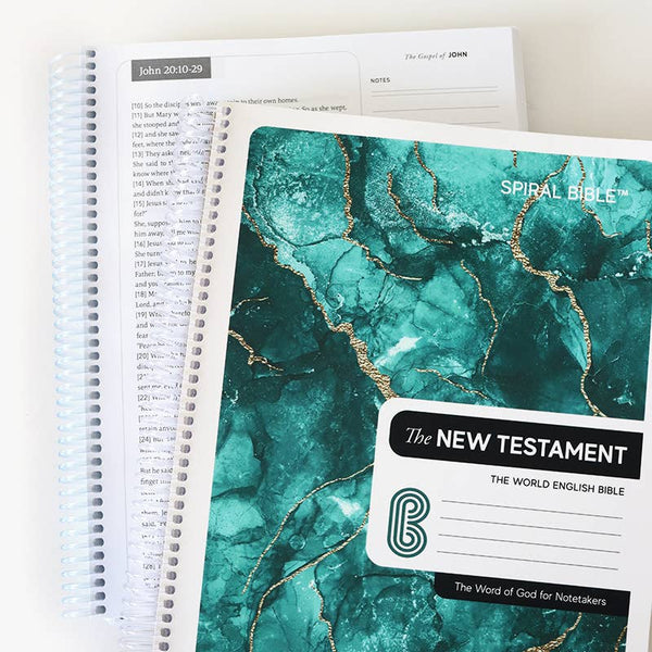 Spiral Bible™ - WEB New Testament, Green Marble