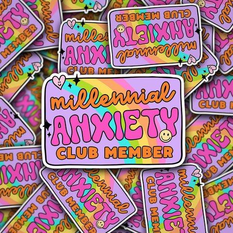 Vinyl Die Cut Decal Millennial Anxiety Club