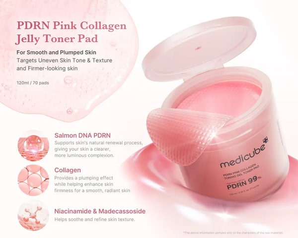 MEDICUBE PDRN Pink Collagen Toning Gel Toner Pad (70ea)