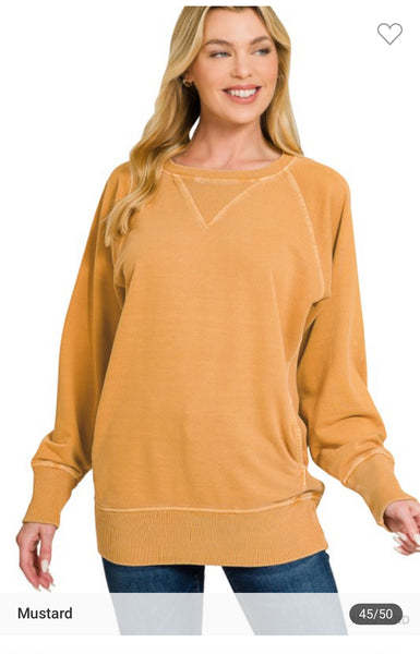 Pigment dyed French terry with pocket