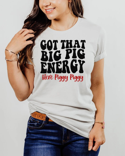 Got That Big Pig Energy Adult Arkansas Tee: Cement Triblend