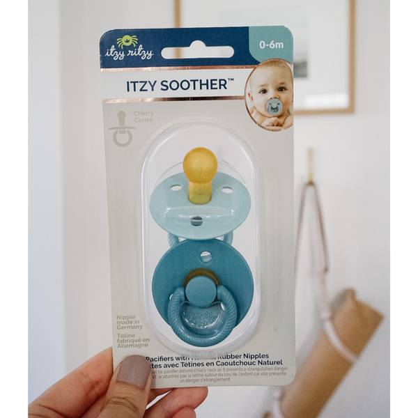 Itzy Soother™ Natural Rubber Paci Sets: Blossom + Rosewood