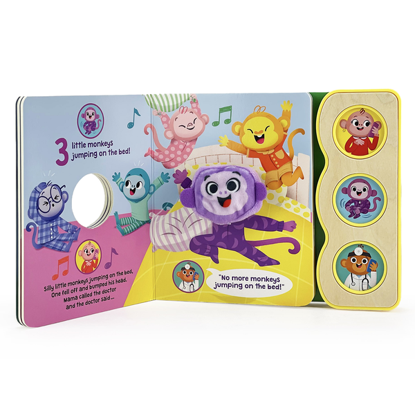 Five Little Monkeys 3-Button Sound with Puppet Board Book