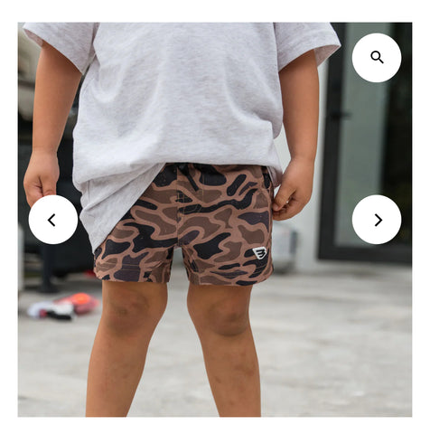 Youth athletic shorts gauge camo