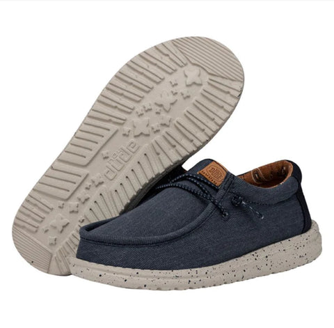 Hey dude Wally youth washed canvas navy