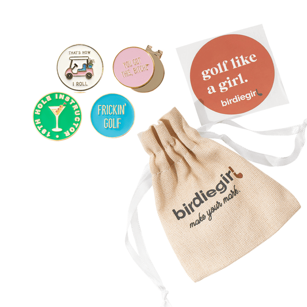 Sassy Women's Golf Ball Marker Collection (set of 4) with Hat Clip