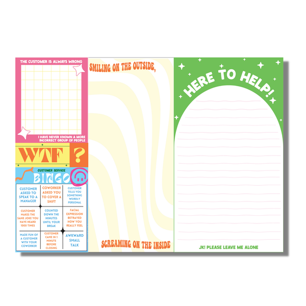 Customer Service Notepad  (funny, retail, gift)