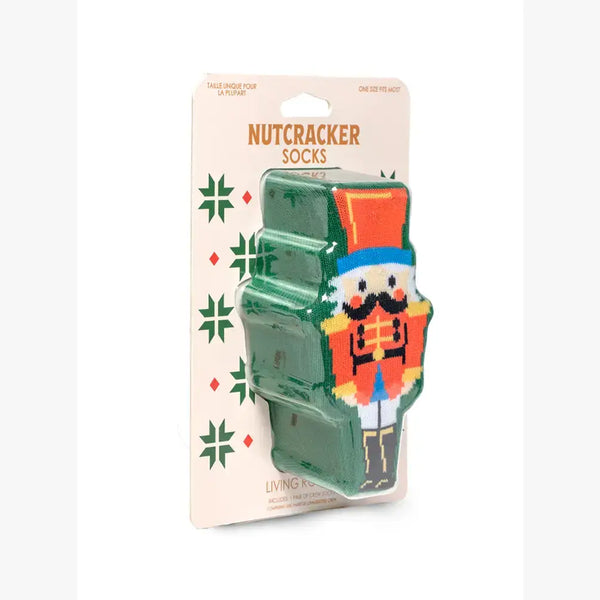 3D Packaged Crew Socks - Holiday - Nutcracker - Green