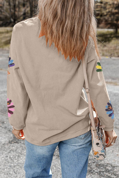 LDC Turkey Graphic Corded Baggy Sweatshirt: Smoke Gray