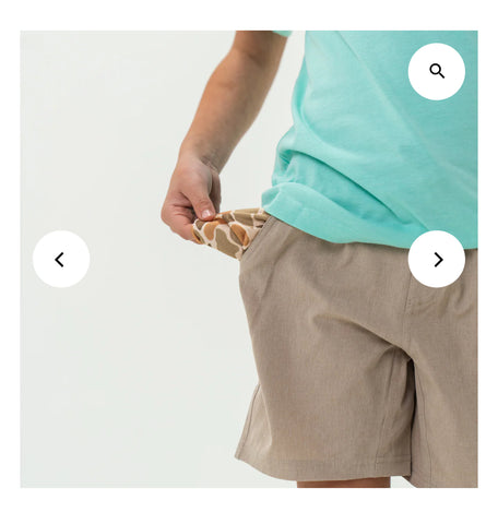 Youth athletic shorts khaki venado camo liner