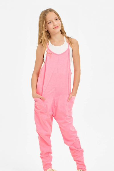 Drop Crotch Sleeveless Jumpsuit: Black