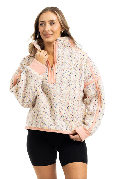 Confetti Print Women's Pullover Jacket: