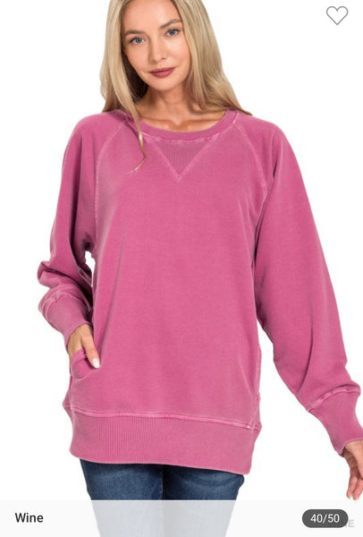 Pigment dyed French terry with pocket