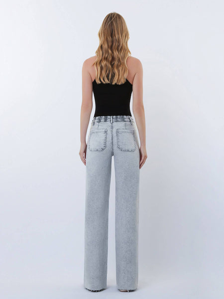 HIGH RISE UTILITY POCKET DRAWSTRING WIDE LEG JEANS F6112: INNOVATION