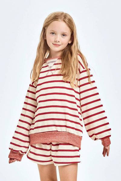 Stripe French Terry Sweatshirt: Off White