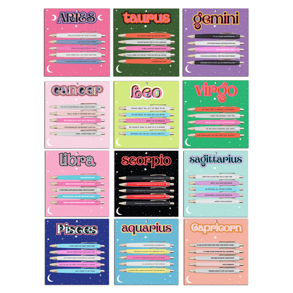 Pisces Pen Set (astrology, zodiac, funny, gift, friend, pens, stationery)
