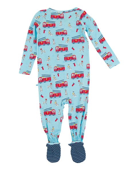 SoftSnooze™ Baby Boys Bamboo Viscose Paws To The Rescue Footed One Piece Pajama: Blue