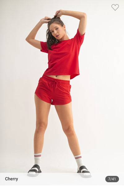 Draw cord mini shorts