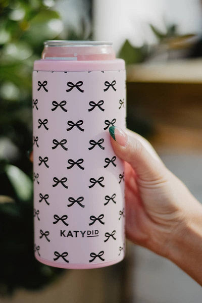 Mini Bows Wholesale Can Cooler Insulator: Light Pink