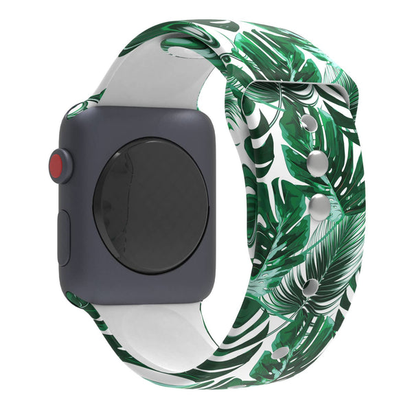 Printed Apple Watch Silicone Band Flowers Pineapple Turtles: Flamingo / 38/40/41mm