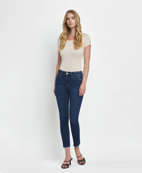 MID RISE RAW HEM CROP SKINNY JEANS V2159D: EMERSON