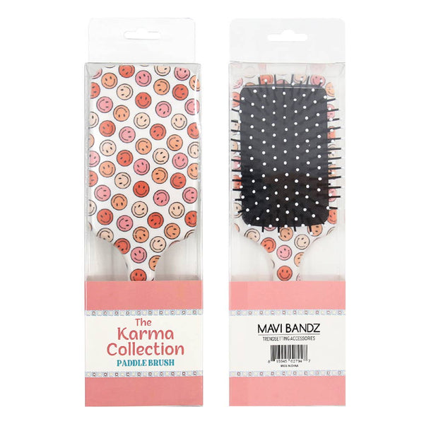 Karma Collection Fun Pattern Paddle Hair Brush Smiley Floral