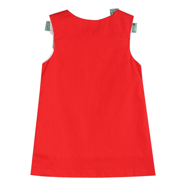 Red Reindeer Pom-Pom Shift Dress: