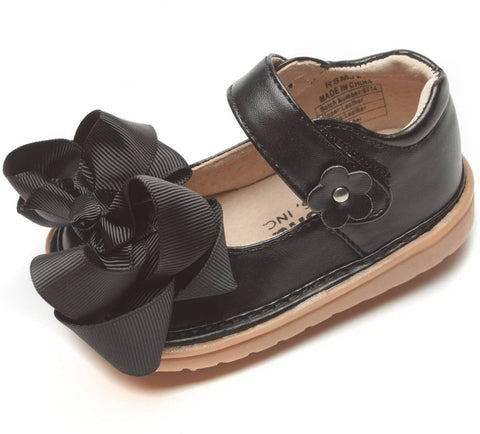 Ready Set Bow Mary Jane - Girls Toddler Squeaky Shoes: Black