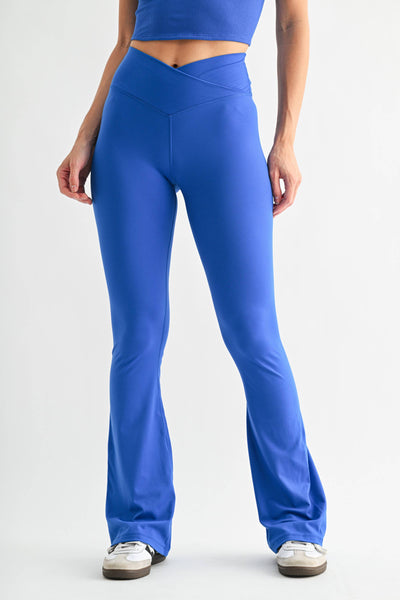 Venice Crossover Waist Yoga Pants: BLACK